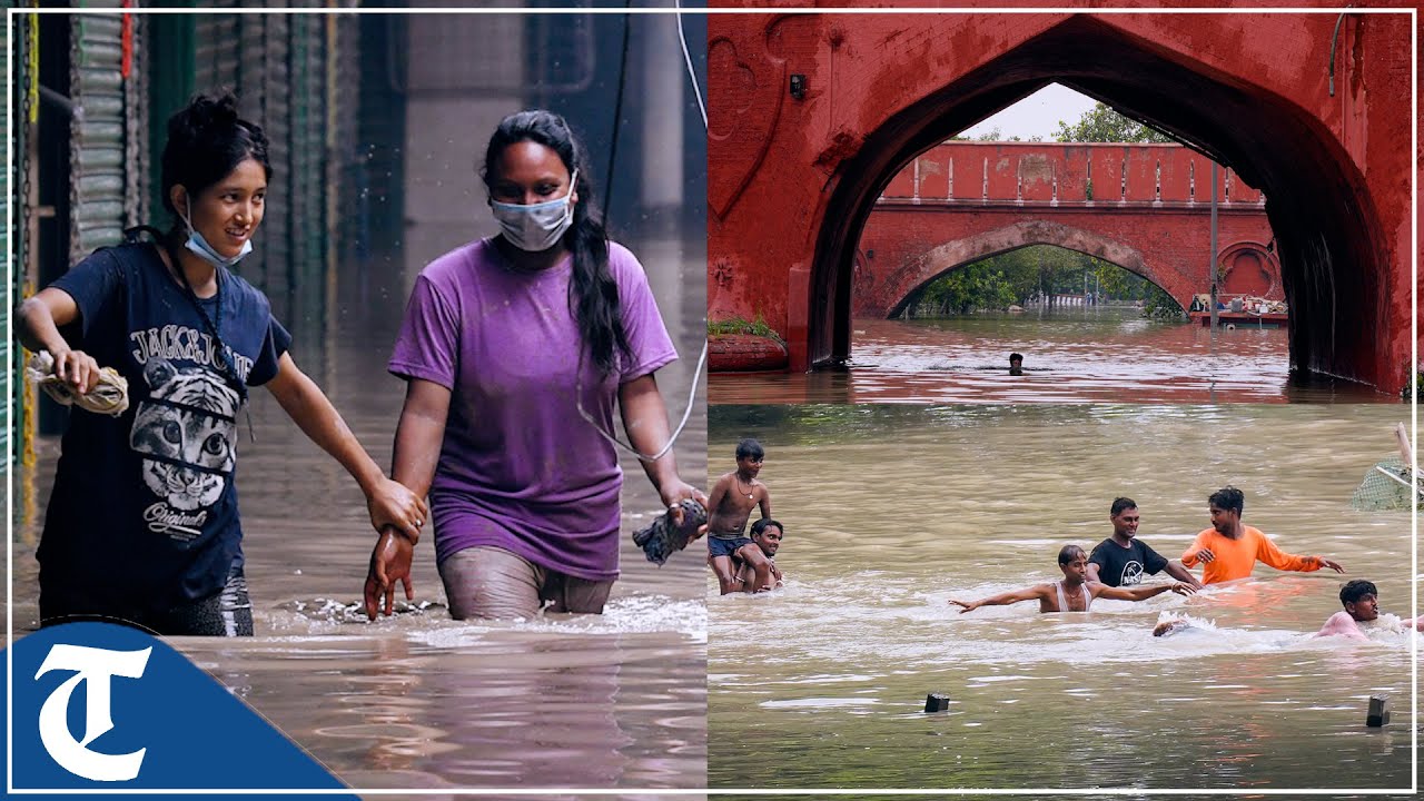 Delhi: Waterlogging witnessed in Kashmere Gate, overflowing Yamuna touches Red Fort wall
