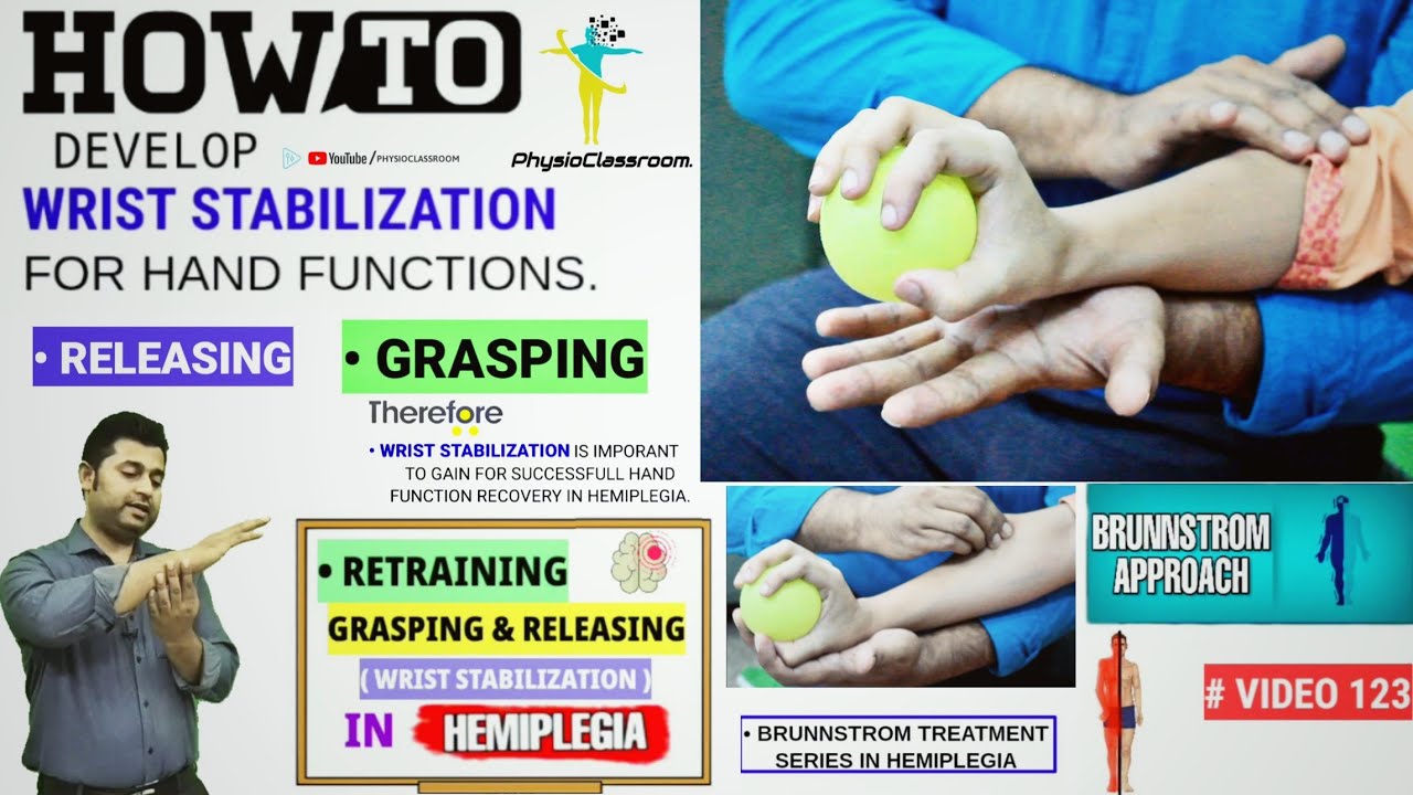 EXERCISES TO DEVELOP WRIST STABILIZATION FOR GRASPING IN A STROKE/HEMIPLEGIA PATIENT.
