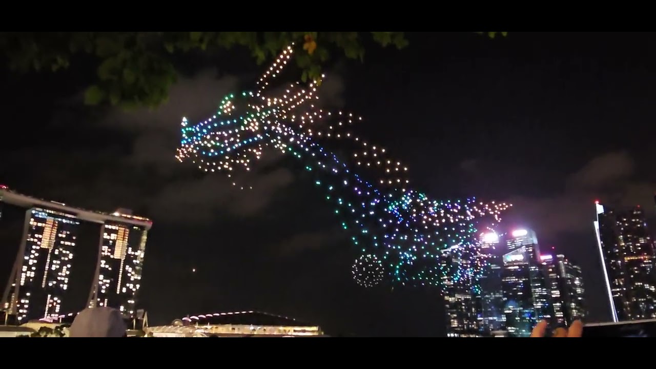 MBS Lunar New Year of the Dragon 2024 Drones Light Show 02 - Dragons