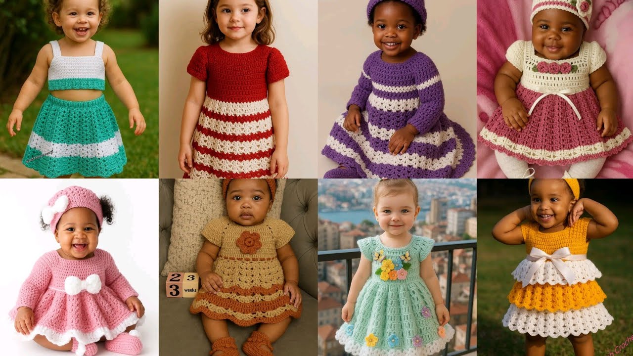 Crochet Girls Frocks For 0 - 4 Year Old.. Trendy For 2026