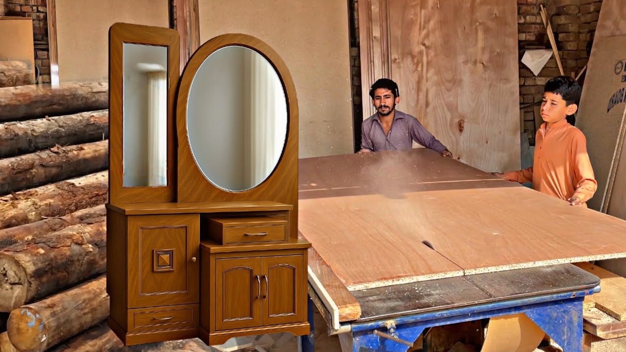 Amazing Wooden Dressing Table Making – Cutting to Polishing | Full Manufacturing Process