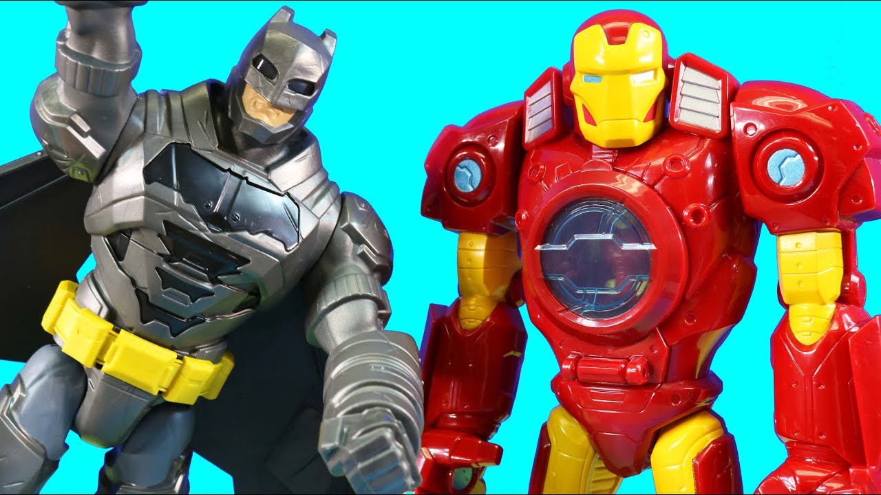 Batman Rescues Iron Man Mech Robot And Spider-man ! Superhero Adventure
