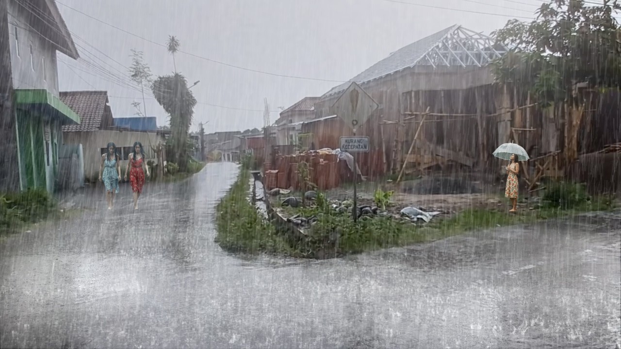 СУПЕР УЖАСНО КРАСИВЫЙ ливень 🌧️ Сильный гром и дождь в Индонезии ⚡| Терапия сна