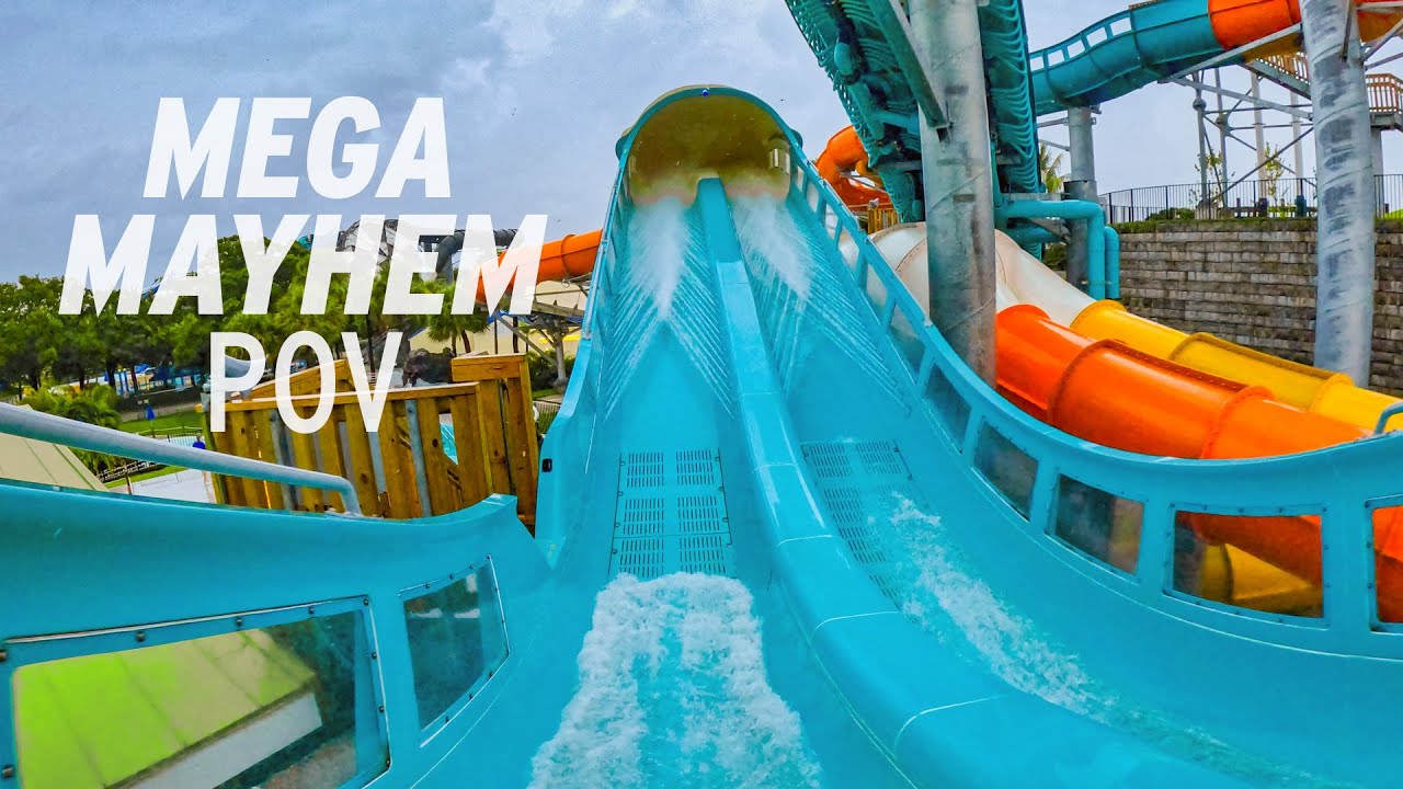Mega Mayhem POV! Rapids Water Park's NEW Water Coaster 2024