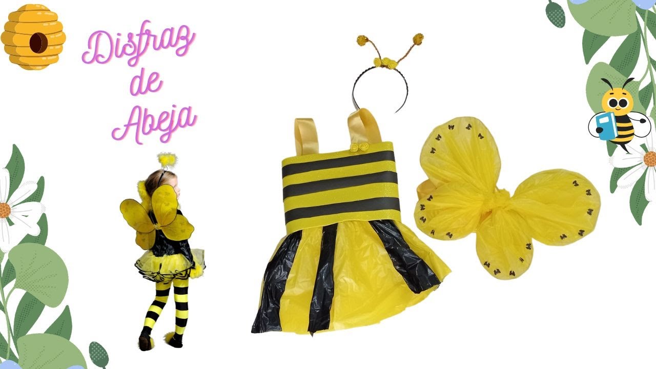 COMO HACER UN DISFRAZ DE ABEJA PARA PARA NIÑAS 🐝