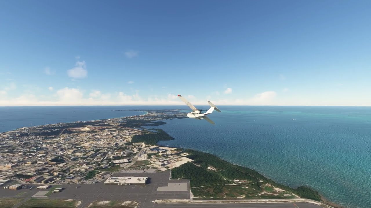 Take off and landing at Cayman Island
