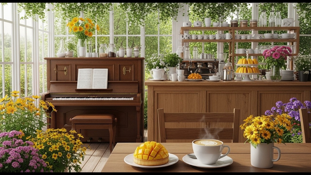 Relaxing Morning Jazz 🌸 for Study, Work & Focus | Coffee Shop 90 Minutes