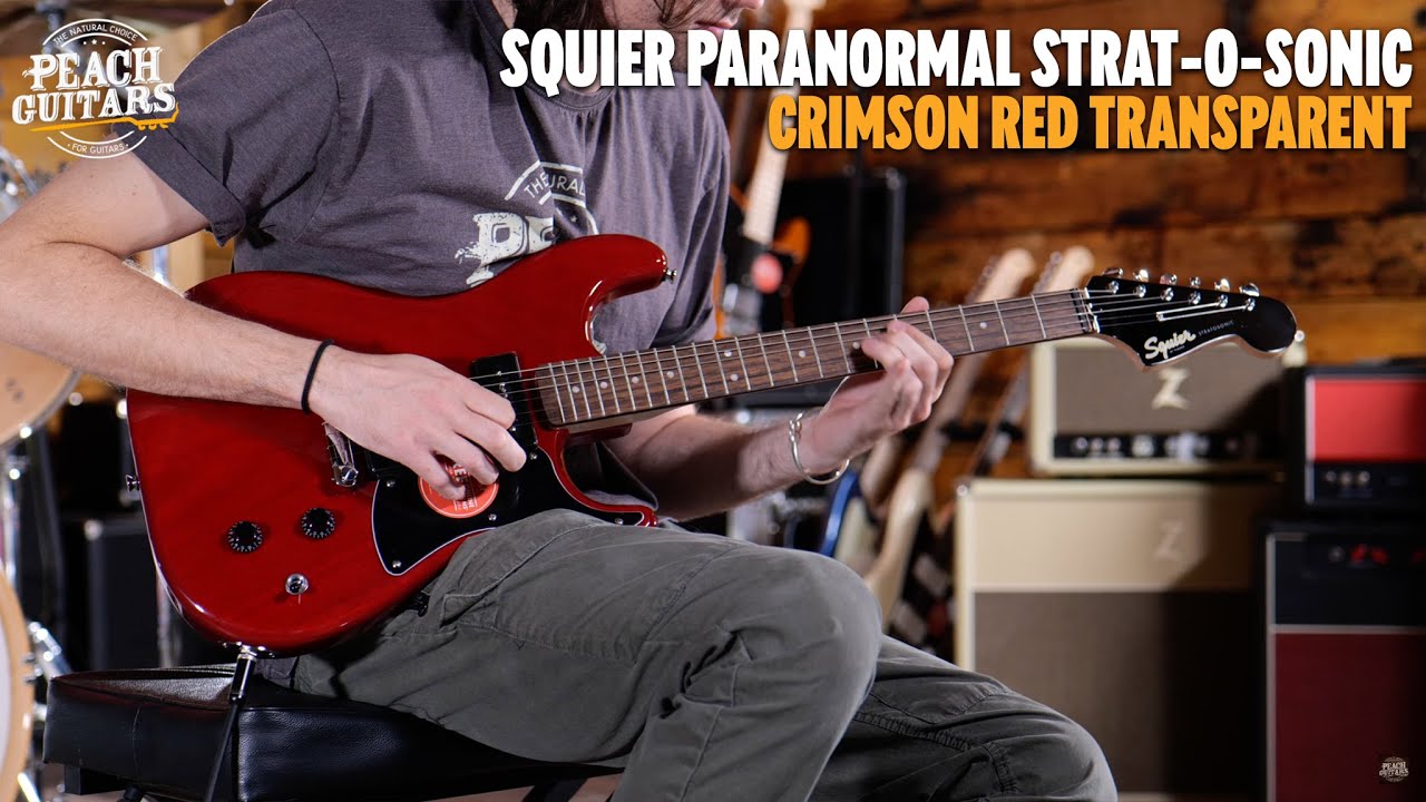 No Talking...Just Tones | Squier Paranormal Strat-O-Sonic | Laurel - Crimson Red Transparent