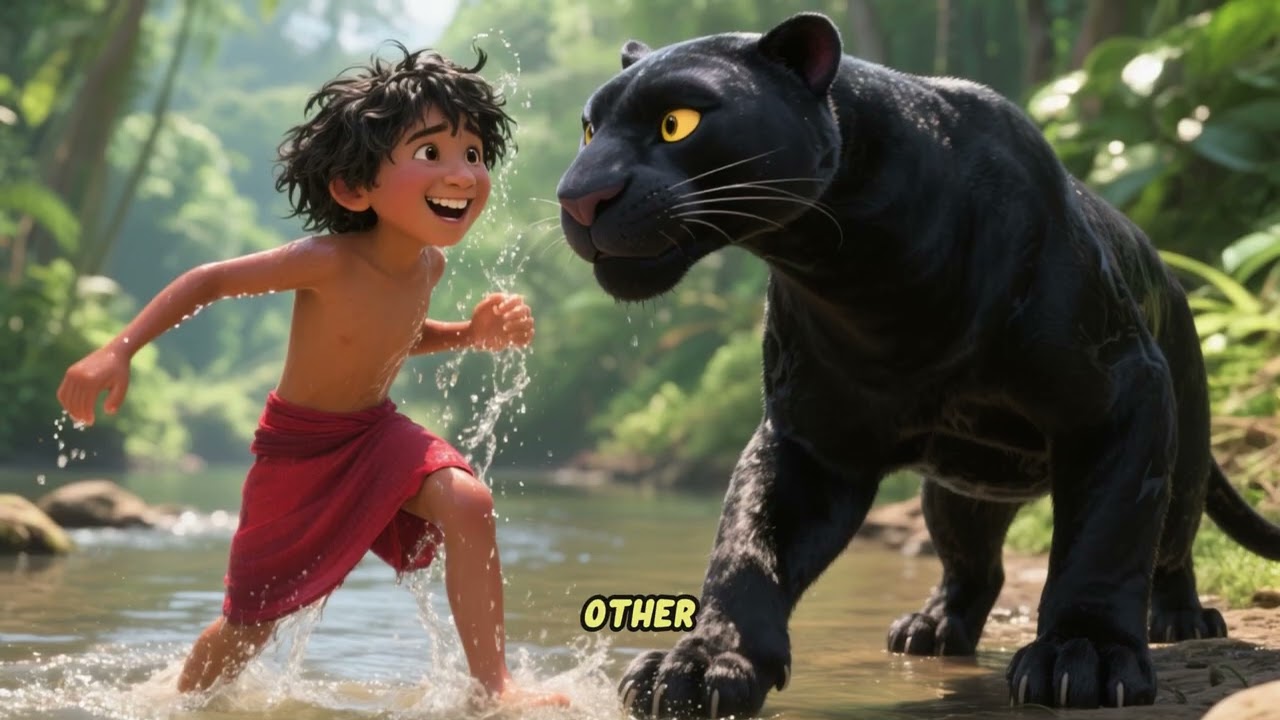 The Jungle Book Mowgli and The Black Panther The Deer  🌴3D 4K Bedtime Stories for Kids in English
