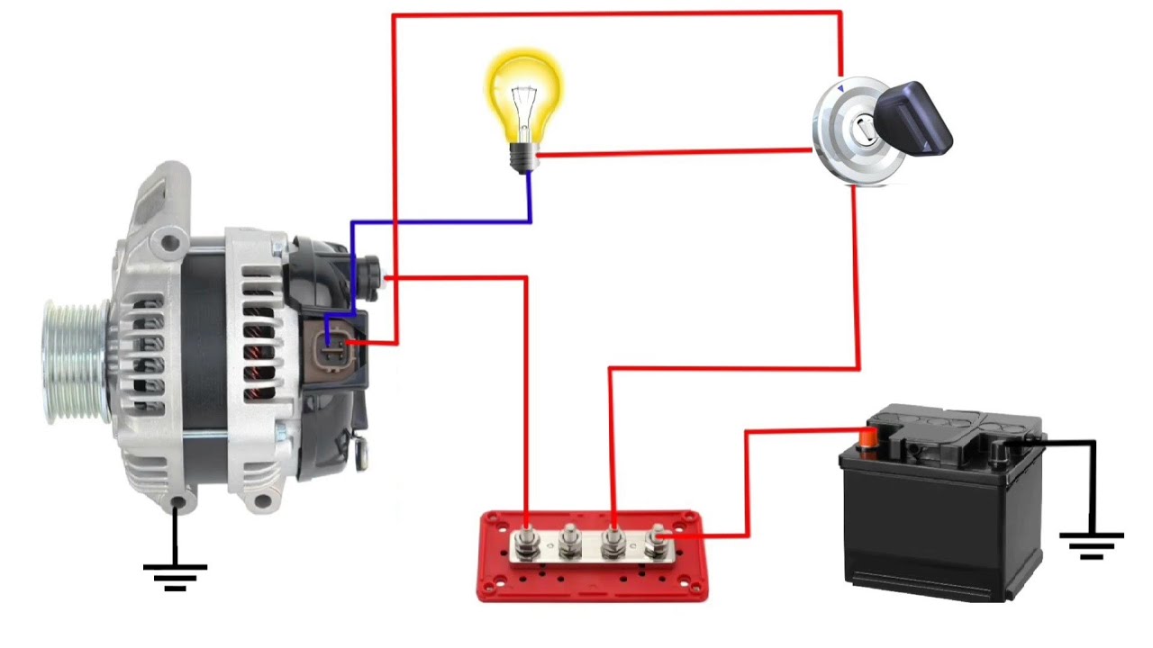 Honda civic 4 pin alternator wiring diagram | how to wiring 4 pin alternator