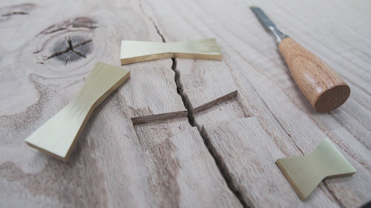 5 EASY Steps to Inlay BRASS BOWTIE KEY into WOOD - ASMR