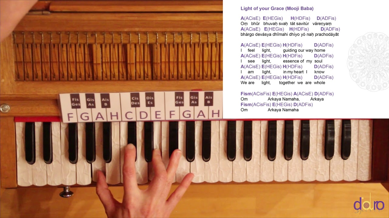 Light of your Grace (Mooji) - Gayatri Mantra - Harmonium Tutorial