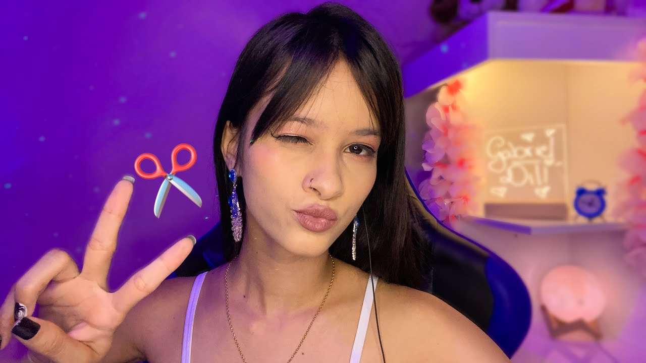ASMR | TESOURA INVISÍVEL COM SONS DE BOCA ✂️