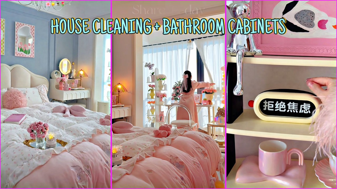 HOUSE CLEANING + BATHROOM CABINETS ORGANIZING 🧼 | Complete Home Reset