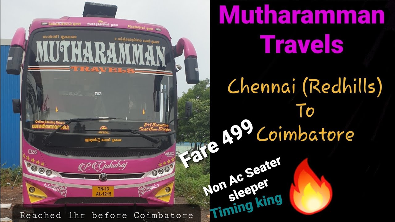 Mutharamman Travels Chennai (Redhills) to Coimbatore 