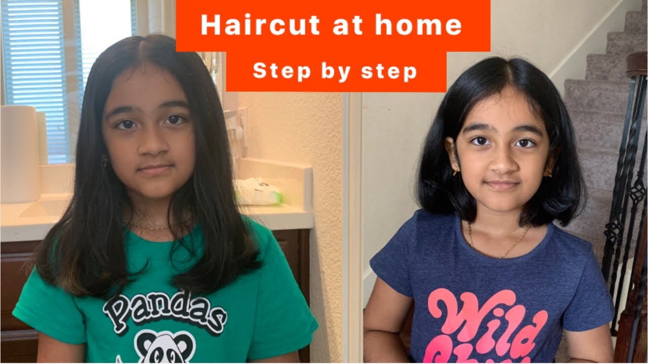 Step by step kids haircut at home | easy haircut for girl kids