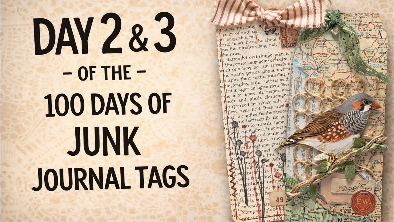 Day 2 & 3 of the 100 Days of Junk Journal Tags
