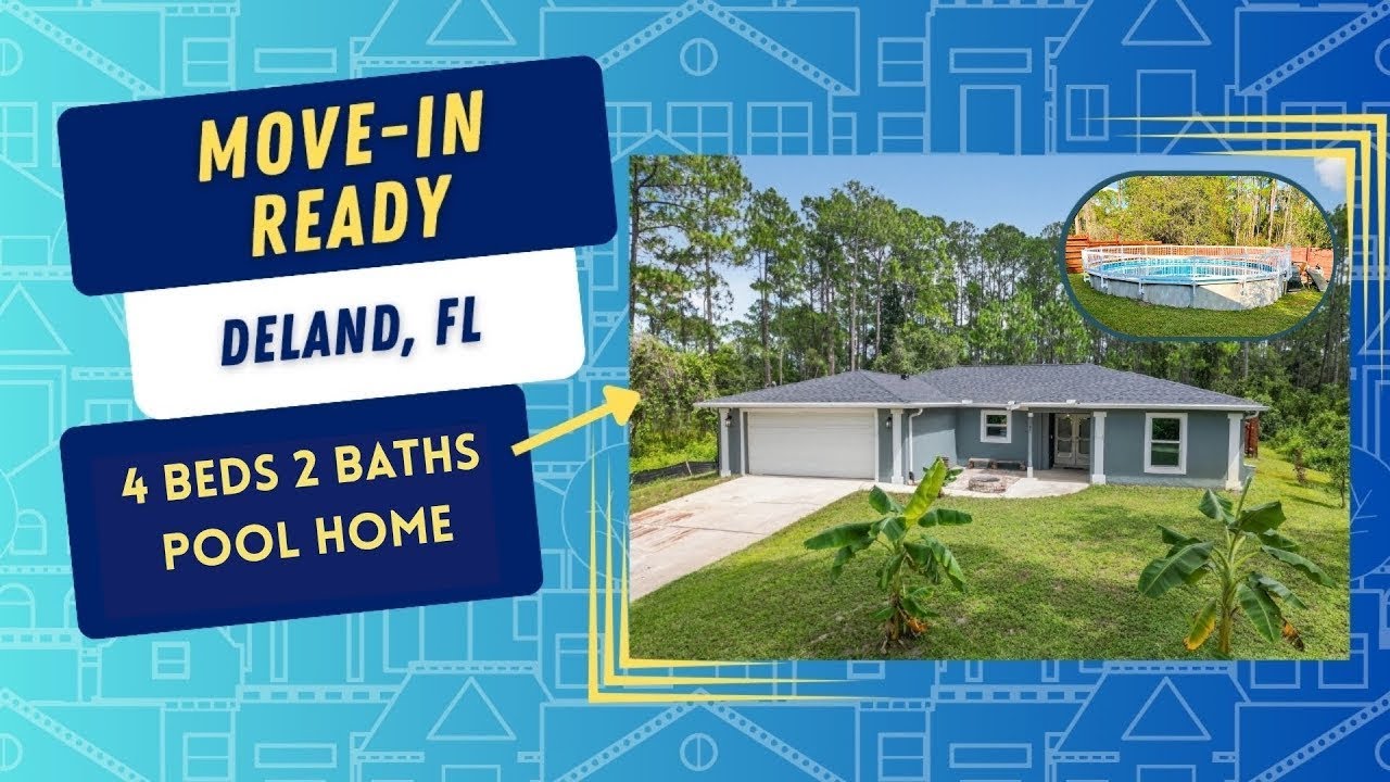DeLand FL Pool Home for Sale | 4 Bed, 2 Bath, 2 Car Garage | 1385 11th Ave Tour