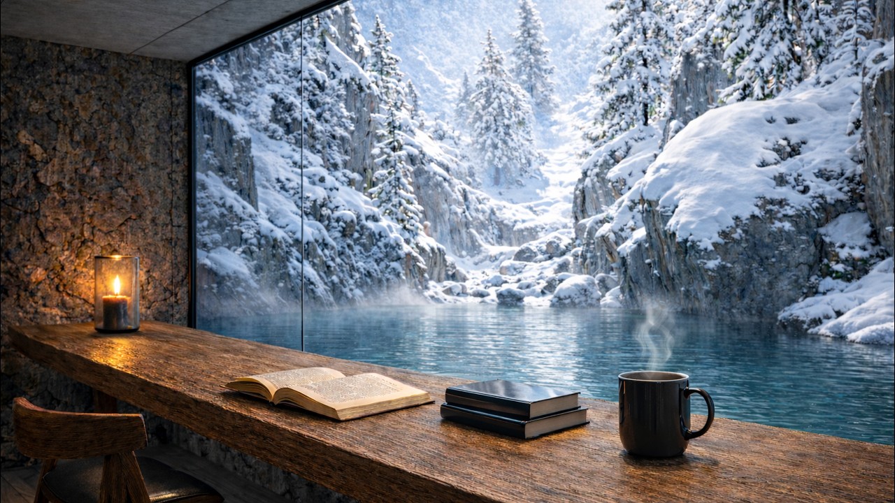 Hot Spring Window Piano for Study & Sleep (3 Hours) | 겨울 온천 창가 피아노 3시간