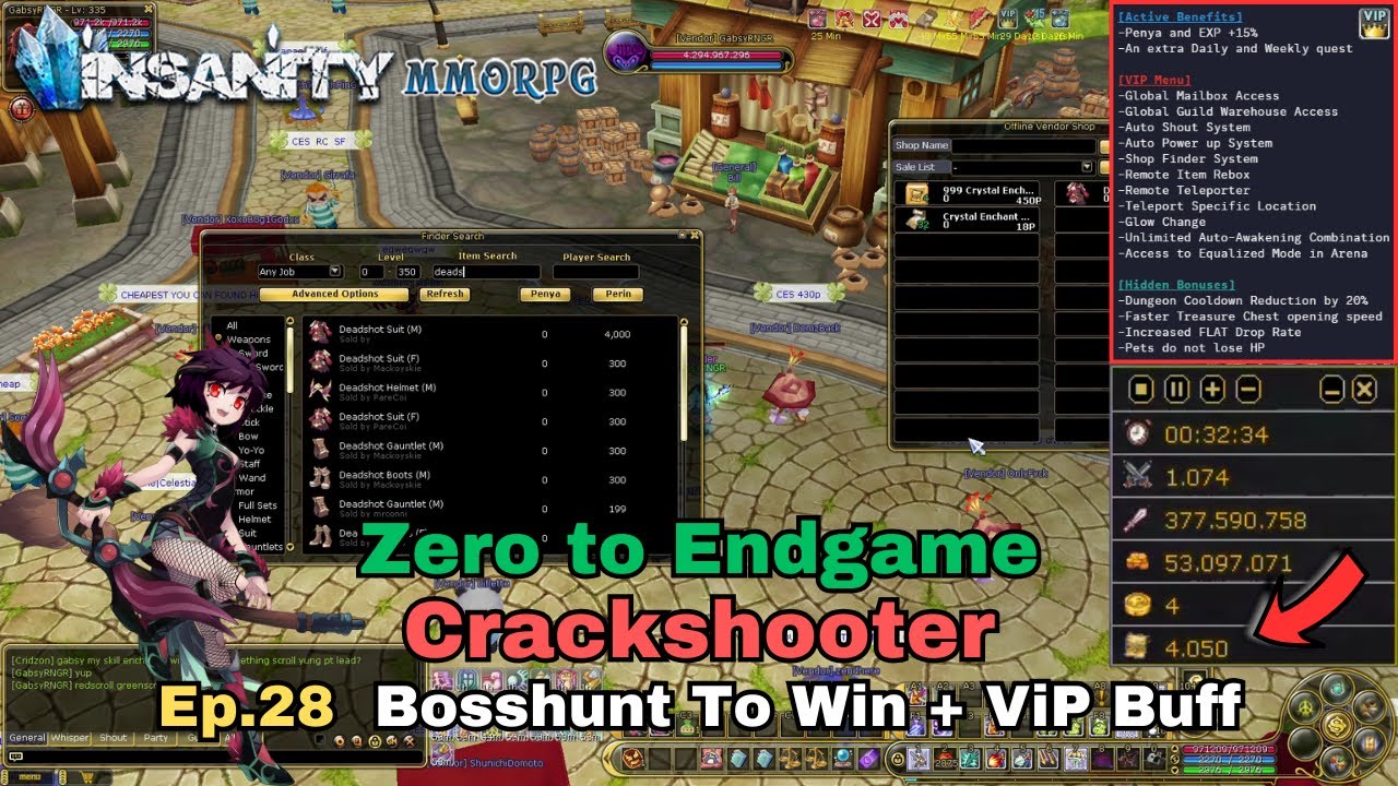 Insanity FlyFF - ZTE Crackshooter Series Ep.28 - Bosshunt To Win + ViP Buff