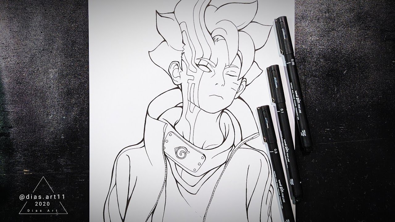 Line Art Boruto (Karma) - em Tempo Real ( Real Time Line Art  Boruto ) Art Final