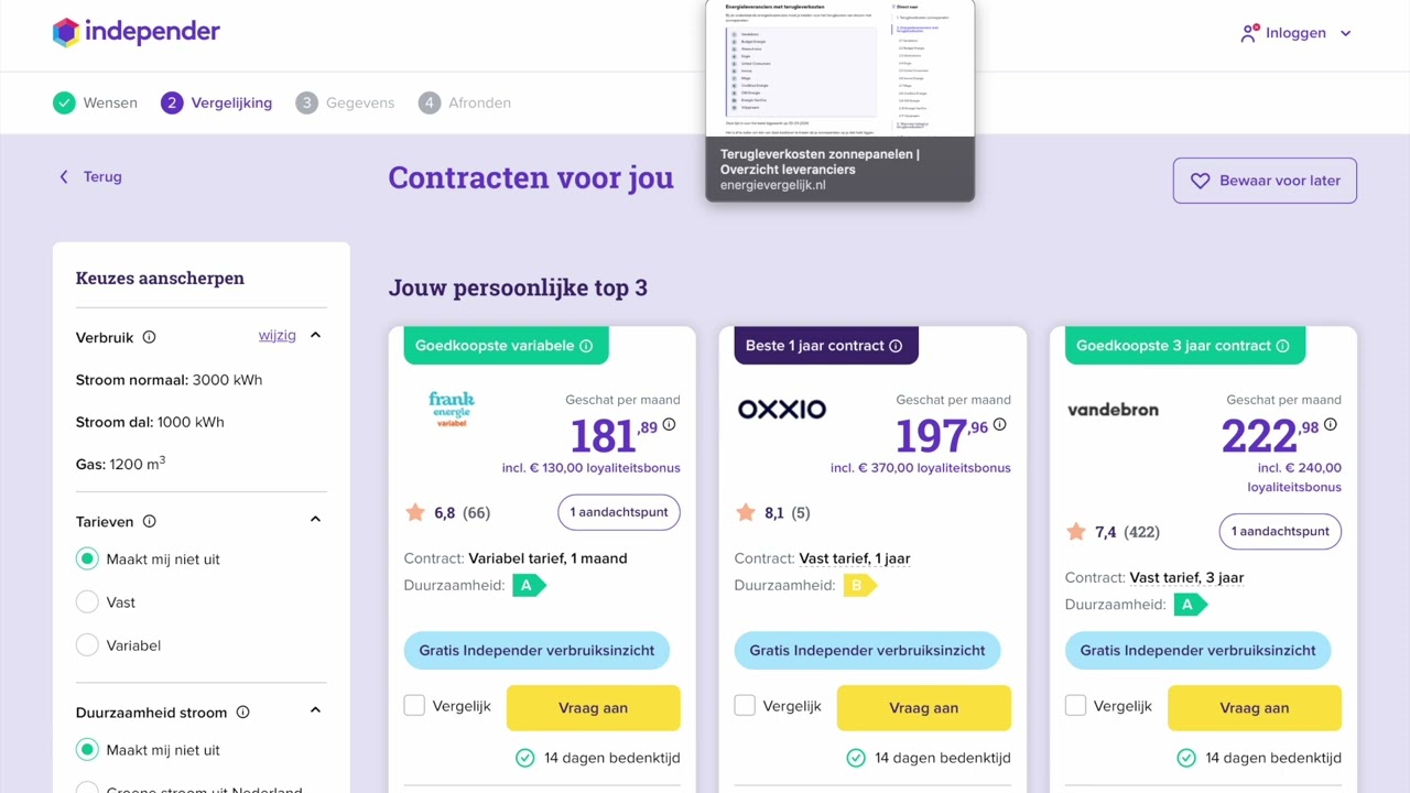 Spoedcursus energiecontracten vergelijken