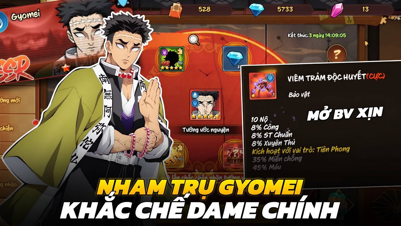 Hơi Thở Mặt Trời #10 - Khắc Chế Cực Mạnh Của Dame Chủ Lực Lên Ngay Nham Trụ Gyomei Kèm Bảo Vật !