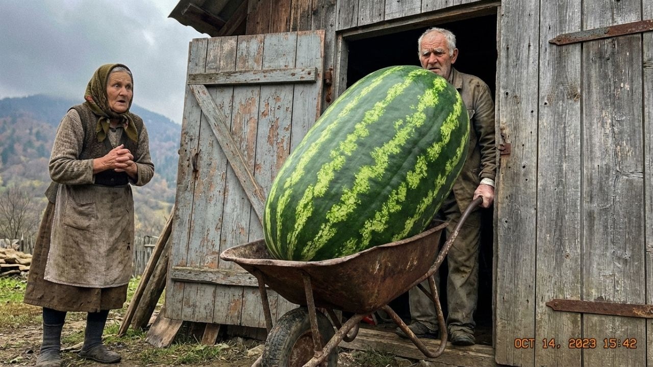 MASSIVE Watermelon Won't Fit Through Door — 82-Year-Old's Reaction Is PRICELESS