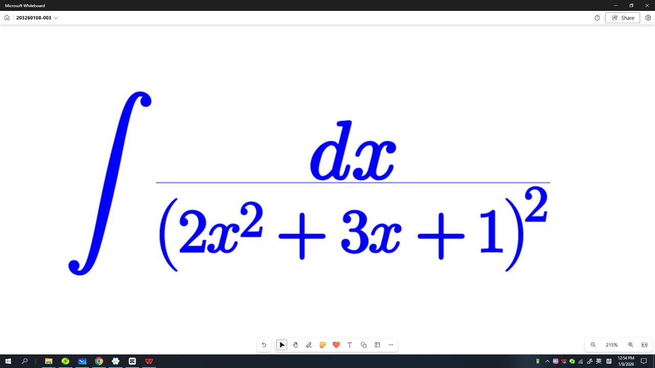 Integral of 1/(2x^2+3x+1)^2
