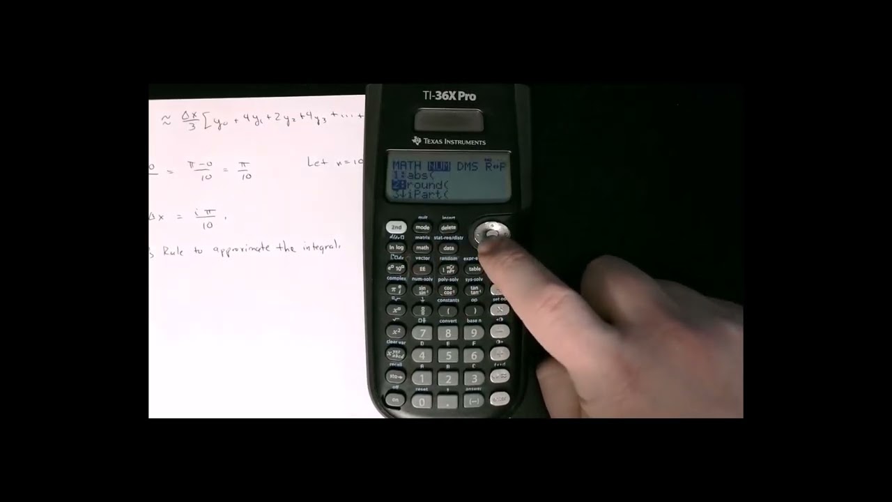 Simpson's Rule on TI-36 X Pro Calculator