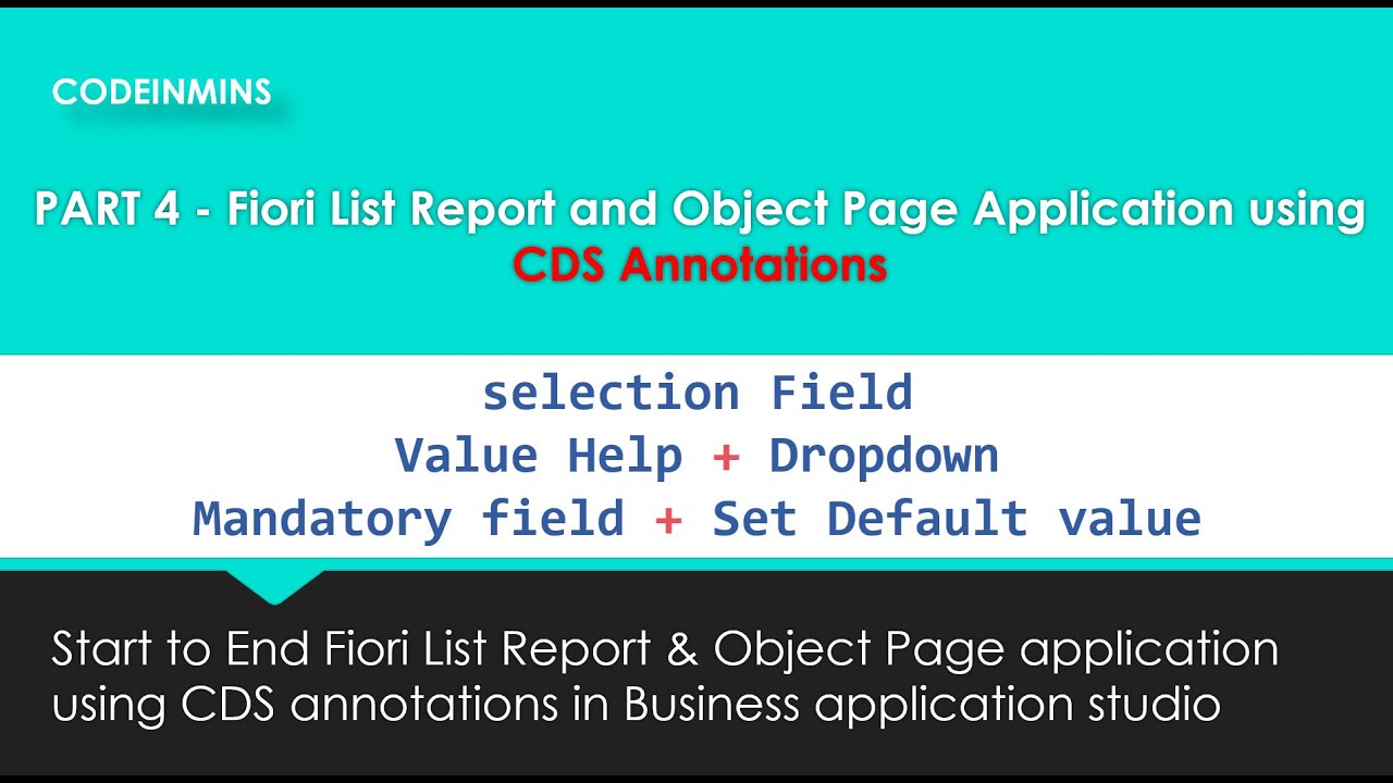 ЧАСТЬ 4 — Аннотации CDS для создания приложения Fiori с использованием Business Application Studio