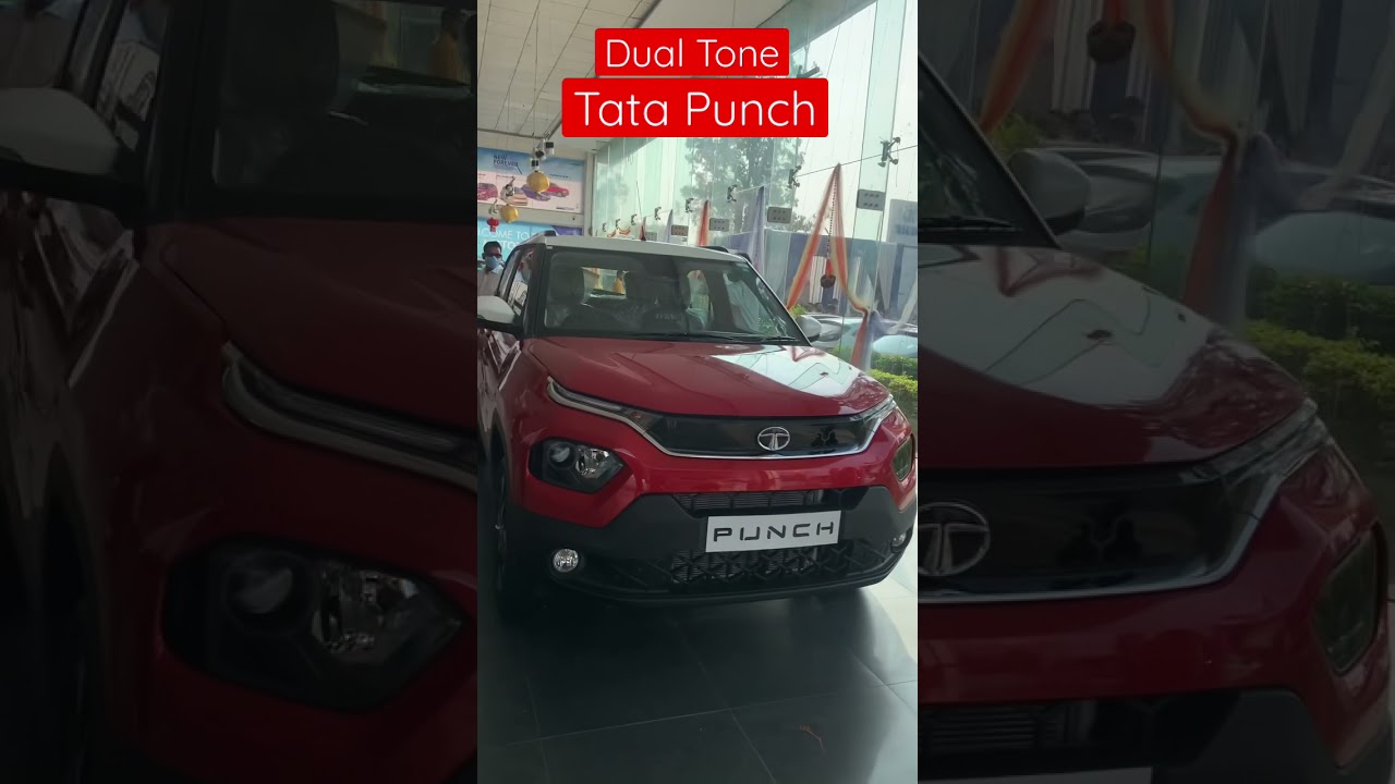 Dual Tone Tata Punch Red and White Roof #tatapunch