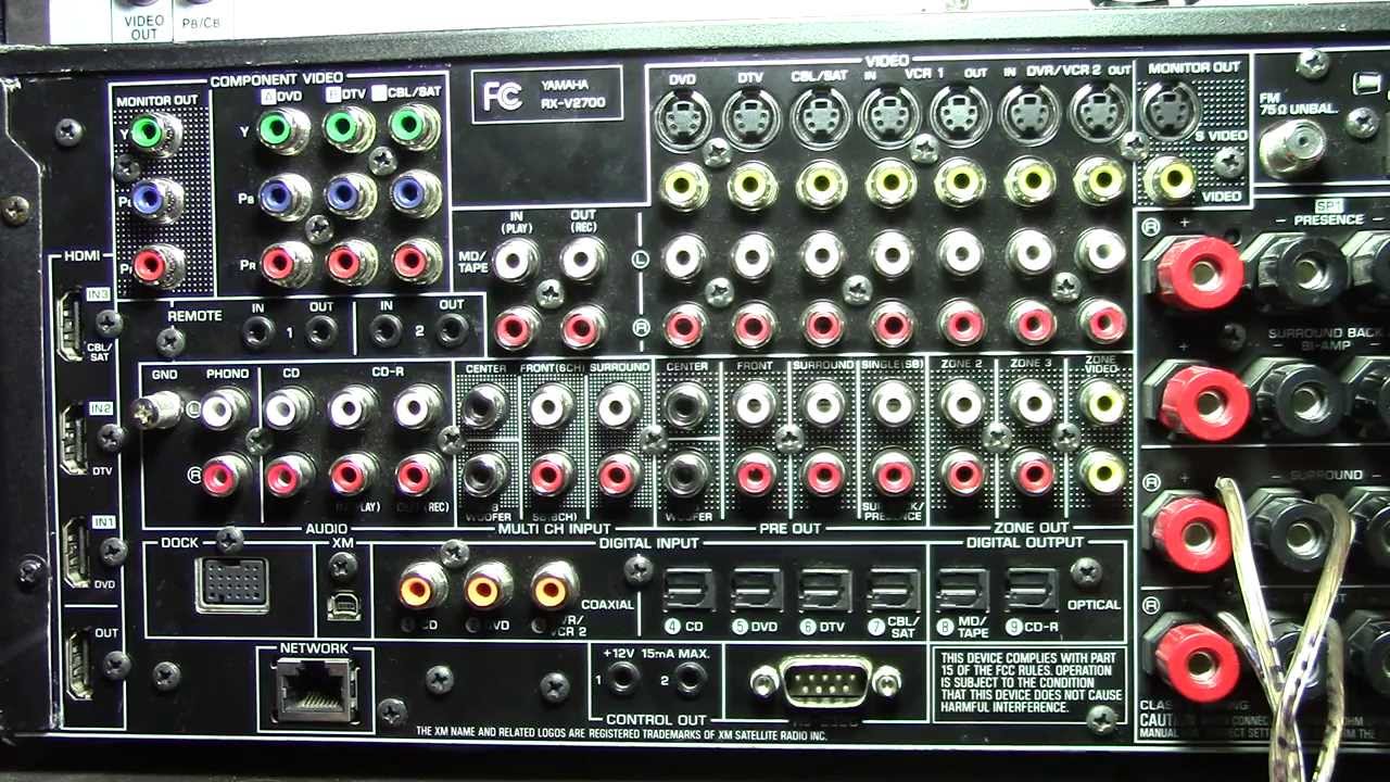 Yamaha Receiver Rear Ports HDMI ARC COAX COMPONENT Explained RX-V2700