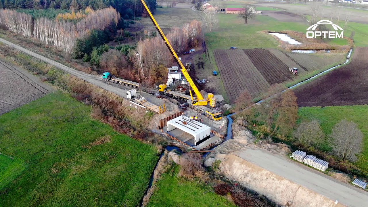 Montaż mostu ramowego nad rzeką Solanką &ndash; optemFRAME i optemBLOK | LK16 Ozork&oacute;w&ndash;Łęczyca