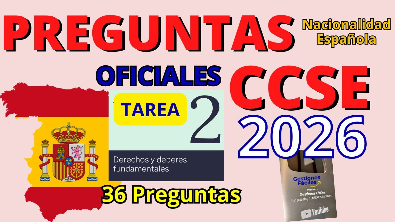 ⏩𝘾𝘾𝙎𝙀 𝙏𝙚𝙨𝙩 𝙀𝙭𝙖𝙢𝙚𝙣 𝙏𝙖𝙧𝙚𝙖 2💥𝐂𝐨𝐧𝐬𝐞𝐠𝐮𝐢𝐫 𝐥𝐚 𝐍𝐚𝐜𝐢𝐨𝐧𝐚𝐥𝐢𝐝𝐚𝐝 𝐄𝐬𝐩𝐚𝐧̃𝐨𝐥𝐚 Preguntas 2026😜#gestionesfaciles #CCSE