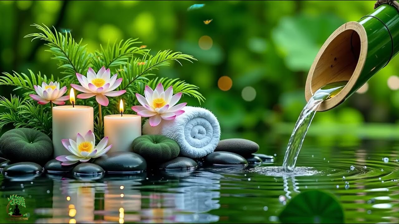 Relaxing Sleep Music with Bamboo Water Sound🌿Insomnia Relief,Calm Anxiety,Stress Relief & Meditation