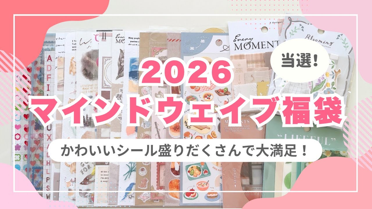【2026福袋】マインドウェイブのかわいいシール盛りだくさんで大満足！｜とことんシール3300円｜MIND WAVE