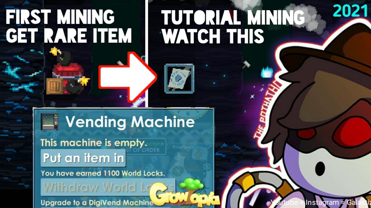 FIRST MINING GET RARE ITEM - TUTORIAL MINING GROWTOPIA 2021