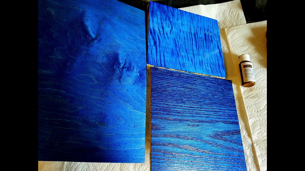 Using Wood Dyes On Maple and Oak - Blue Dye - Blue Wood Stain
