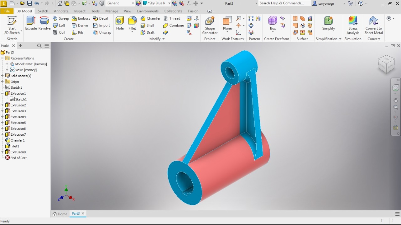 CL Pulley Guide !! Tutorial Membuat Part Ipt dengan Autodesk Inventor 2026 #inventor2026 #tutorial