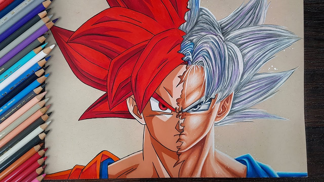 Coloring Flat Vs Semi Realistic | Goku Super Saiyan God and Mastered Ultra Instinct