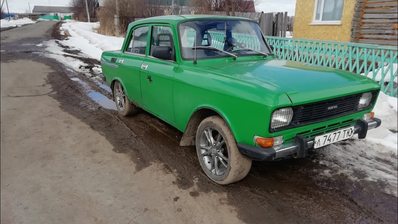 Москвич 2140, капсула времени, первый выезд в город, первоя поломка, съехали с дороги и забуксовали
