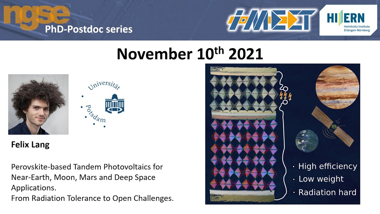 Felix Lang - Perovskite-based Tandem Photovoltaics for Space Applications