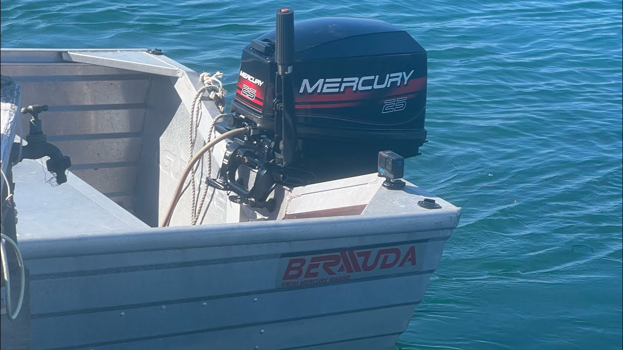Full video 1999, Mercury 25 hp slow/Top speed on a 13ft boat( GoPro GPS) ￼#mercury #2stroke #boat