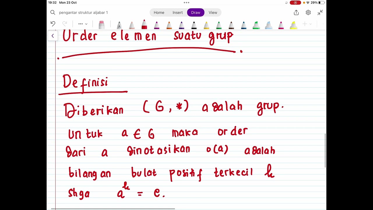 Order dari grup dan elemen|Definisi dan Contoh|Grup Teori