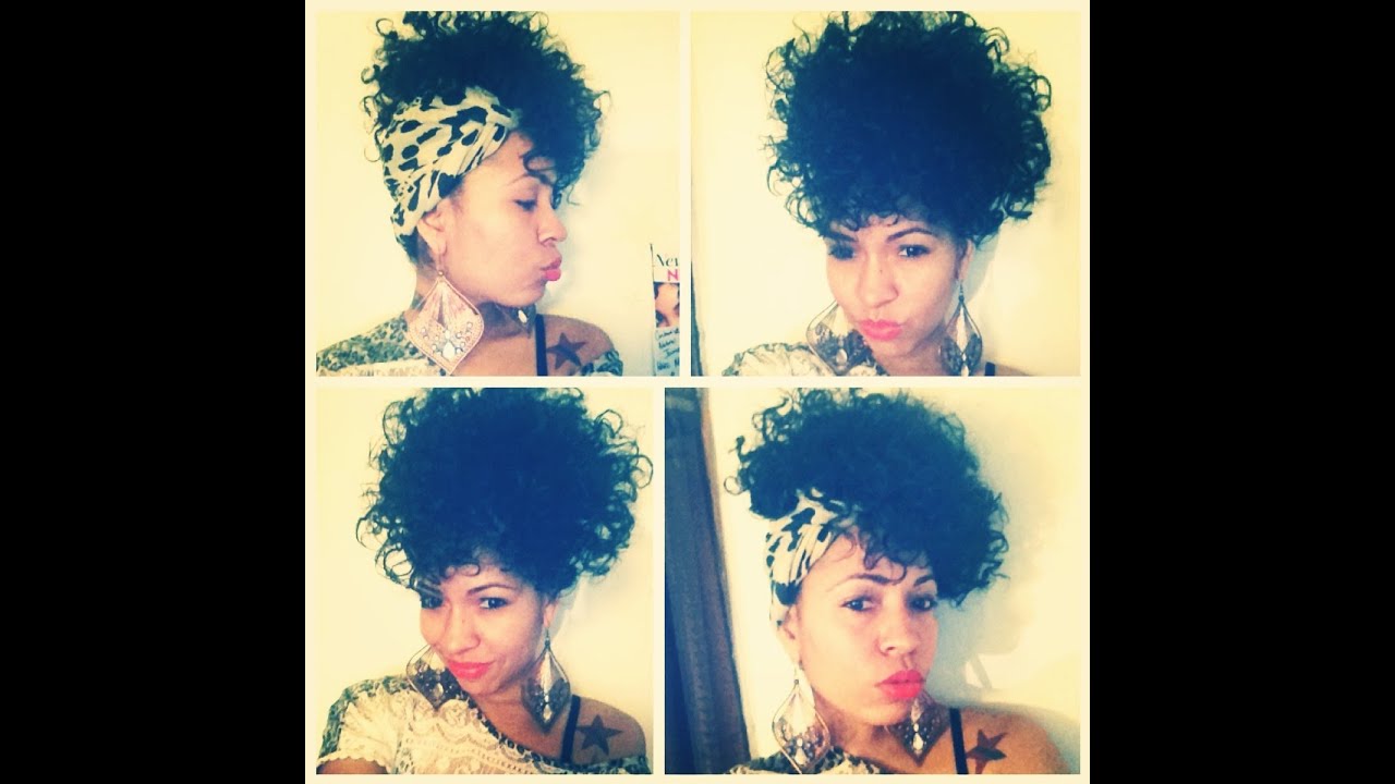 Natural Hair | Easy scarf side or front poof hairstyle