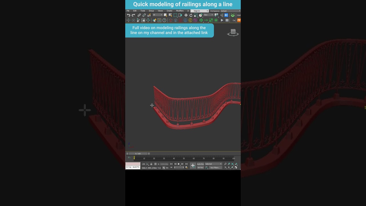 Magic Railings: Spline-Based Modeling in 3ds Max #shorts #3dsmax #modeling #tips