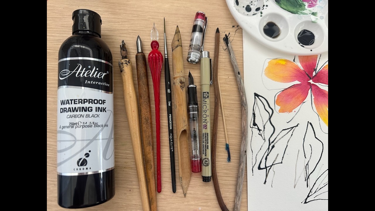 Watercolour Line & Wash: Essential Tools + Mark Making Guide #lineandwash #markmaking #arttools