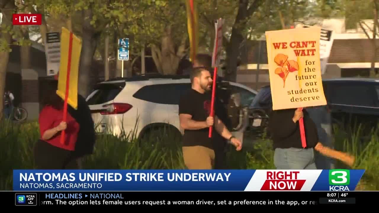 Natomas Unified teachers begin first-ever strike in district history