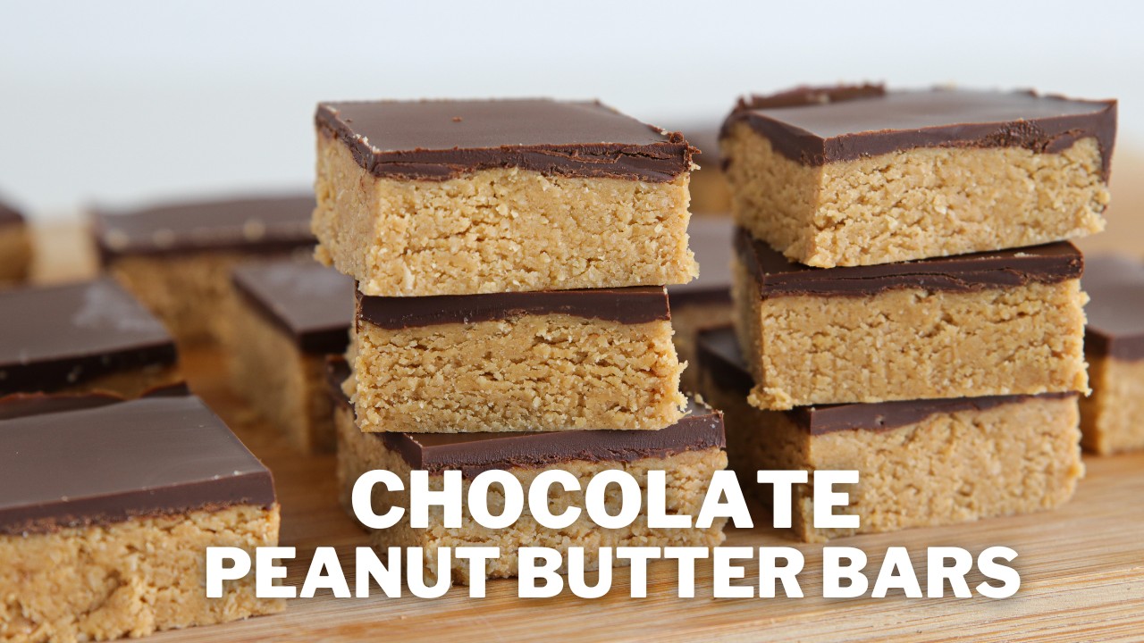 Chocolate Peanut Butter Bars Recipe | Healthy & Gluten Free